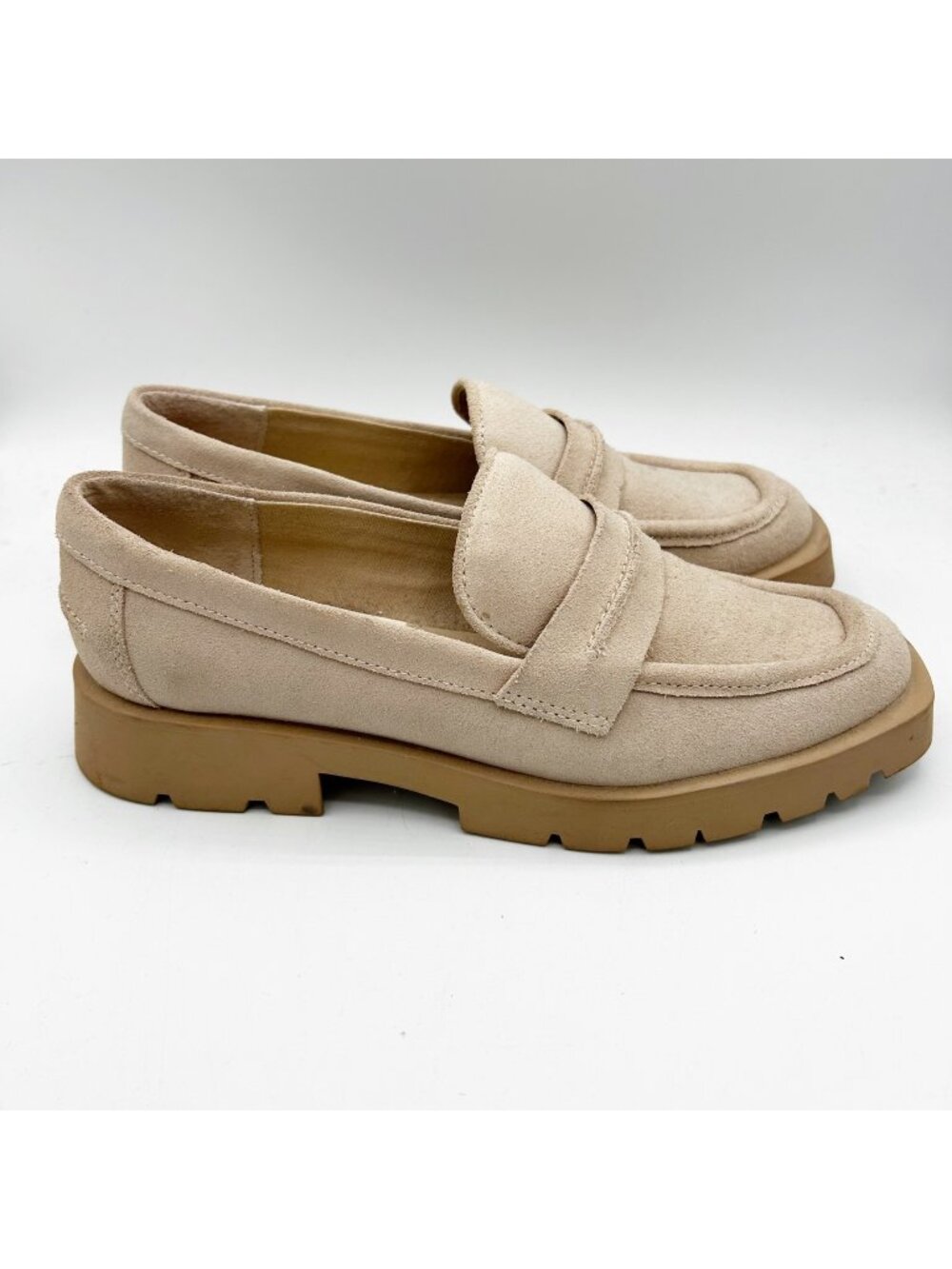 Dolce Vita Beige Loafers Chunky Slide On Size 7.5 Women's